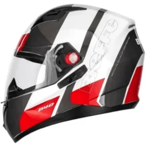 Capacete Moto Bieffe B40 Solid Branco Vermelho