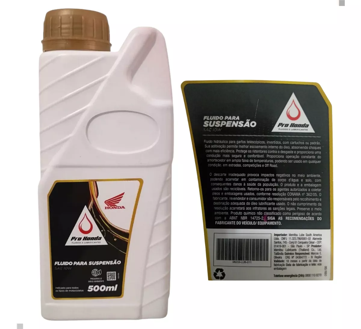 Fluido Para Suspensão SAE 10W 500ml PRO HONDA