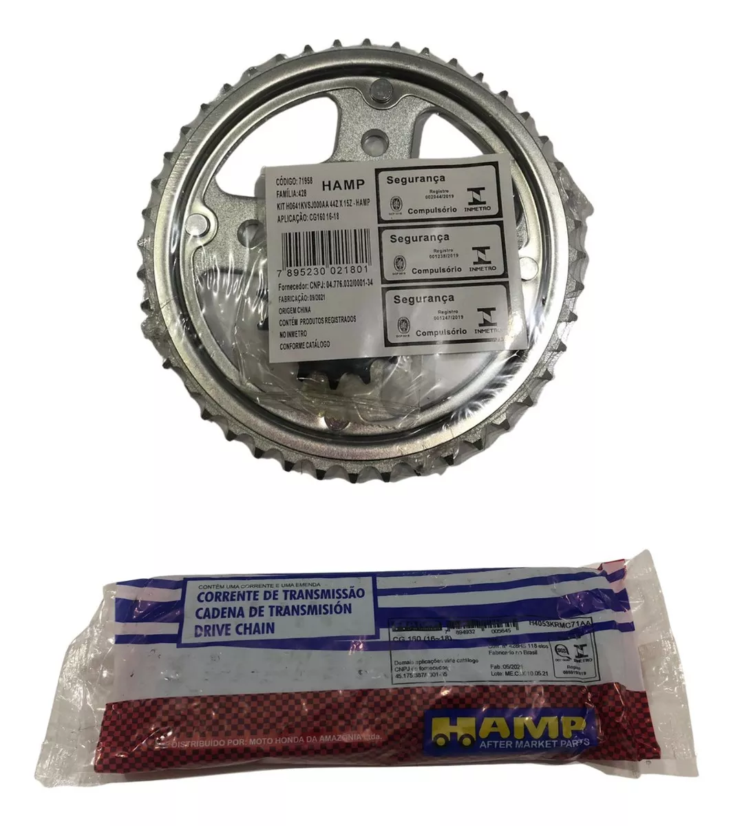 Kit Relação Transmissão CG Titan 160 Original Honda H0640KVSP00 - Imagem 2