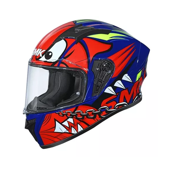 Capacete SMK Stellar monster Vermelho azul Tam 62